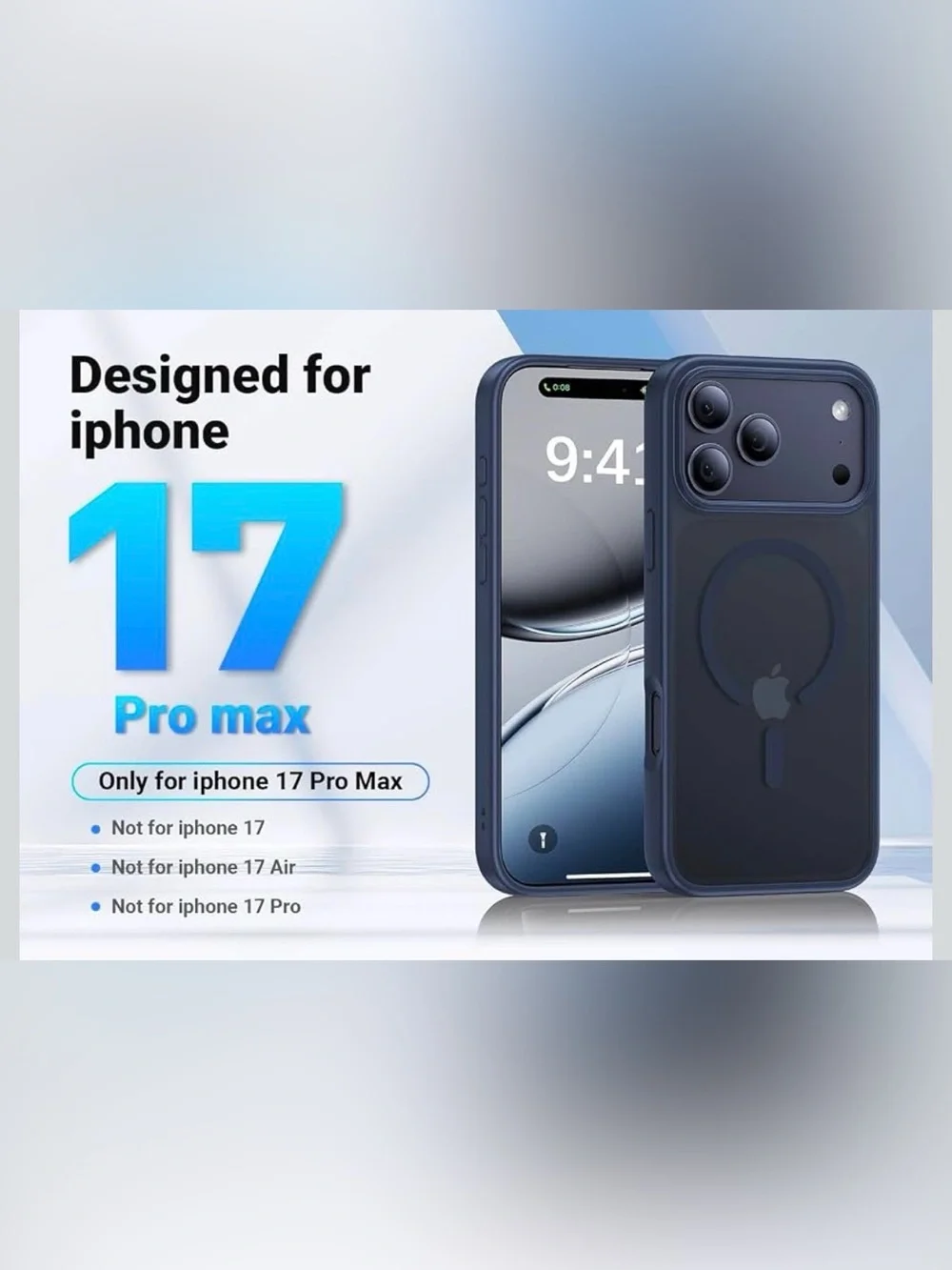 MagSafe-Compatible Protective Phone Case - Deep Navy, iPhone 17 pro max